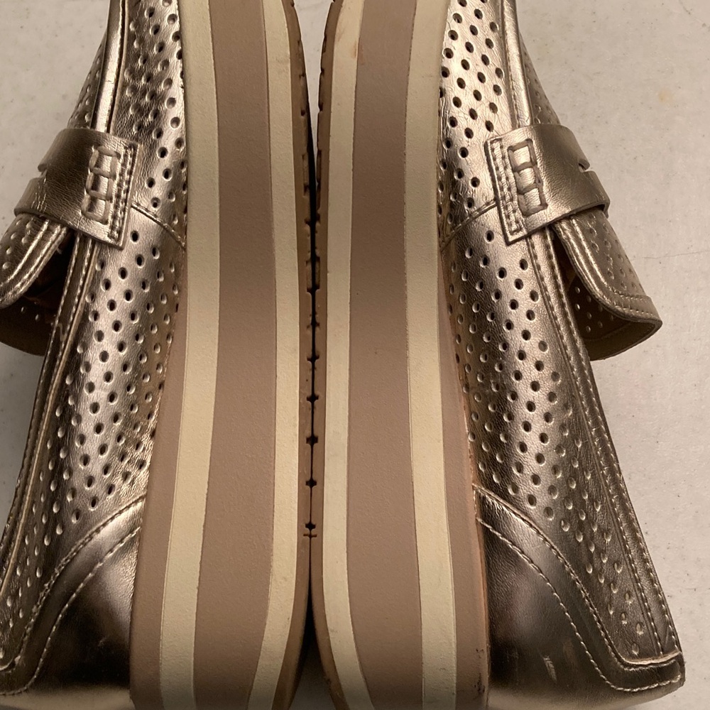 Dolce Vita Gold Perforated Loafers - Picture 5 of 9
